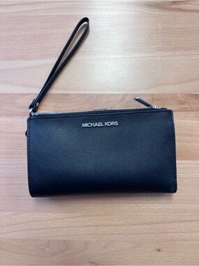 Michael Kors Black Saffiano Leather Wristlet Wallet